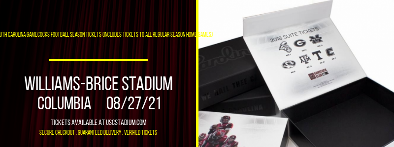 2021 South Carolina Gamecocks Football Season Tickets (Includes Tickets To All Regular Season Home Games) at Williams-Brice Stadium tickets 2021 South Carolina Gamecocks Football Season Tickets (Includes Tickets To All Regular Season Home Games) at Williams-Brice Stadium