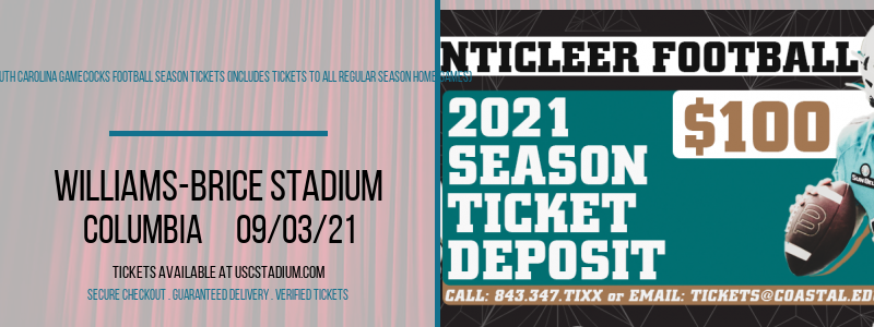 2021 South Carolina Gamecocks Football Season Tickets (Includes Tickets To All Regular Season Home Games) at Williams-Brice Stadium